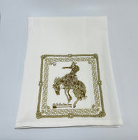 Bandana Bronc Dish Towel Sage Brush