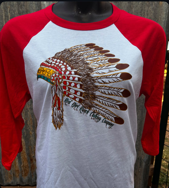 RDR Plains Headdress Baseball Tee