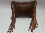 Vintage Bronc Pillow Brown Fringe