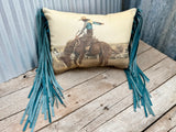 Pillow Vintage Cowgirl Bronc Rider