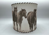 Horses in the Fog Lampshade