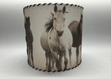 Horses in the Fog Lampshade