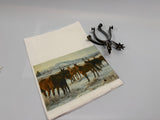 Dish Towel Mares in Winter Pasture