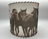 Horses in the Fog Lampshade