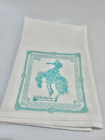 Bandana Bronc Dish Towel Turquoise
