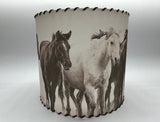 Horses in the Fog Lampshade