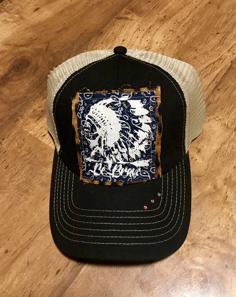 RDR Hat White Navy Be Brave Snapback