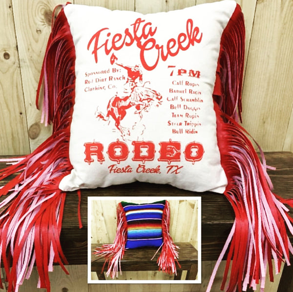 Fiesta Creek Red Fringe Pillow