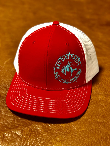 Barbed Wire Bronc Red/White